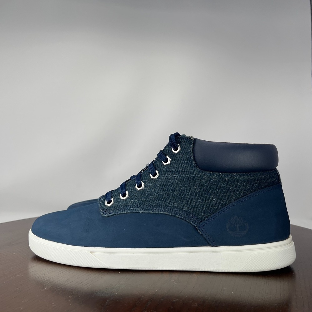 Timberland Groveton Chukka Boot Men 8.5 Navy Nubuck Leather Sneaker Combat A16DD